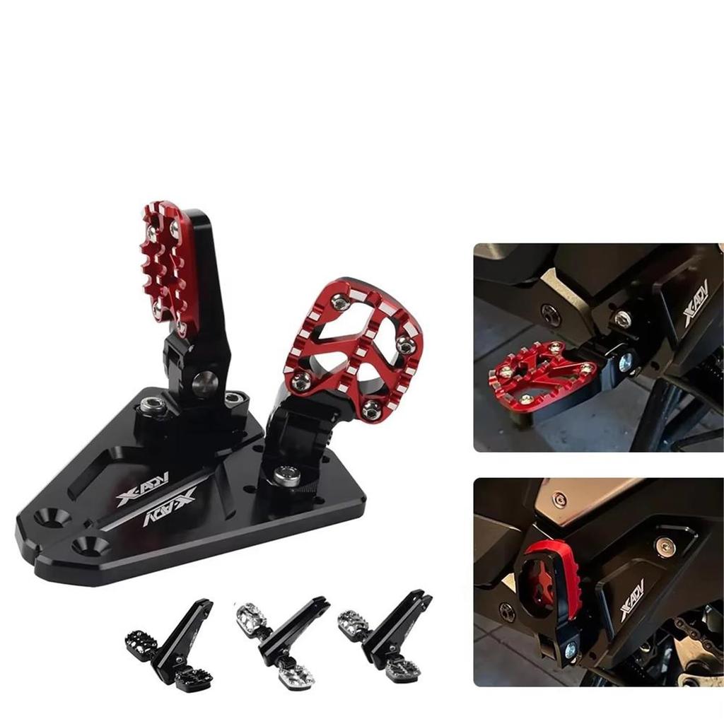 KJKLQQ 2025 X-ADV Motorcycle CNC Rear Pedal Footstand Foldable Footrest Passenger Foot Pegs for