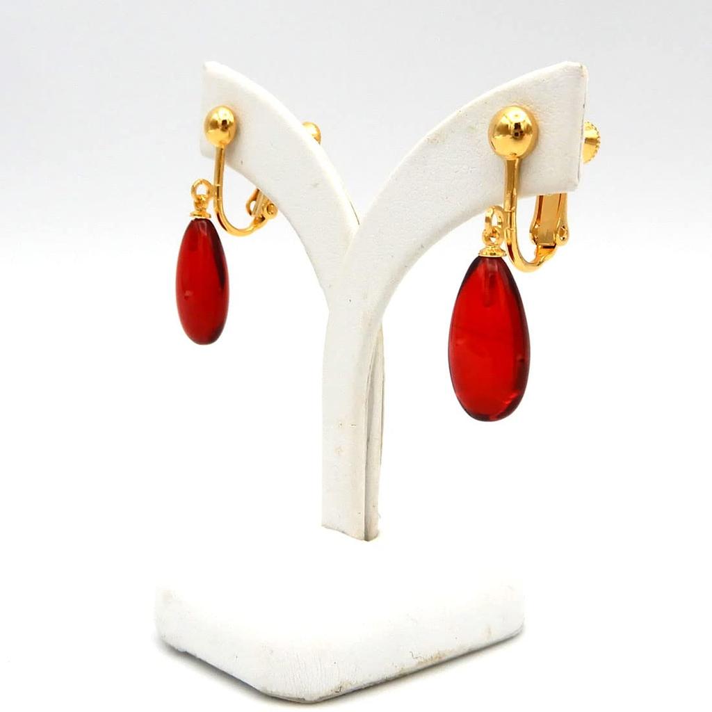 Nausicaa Free Ren Ohrringe Bernstein Ohrringe Feder Typ Rubinrot Bernsteinrot Tropfenform Chirurgischer Edelstahl Metallallergie Silikonüberzug Nein