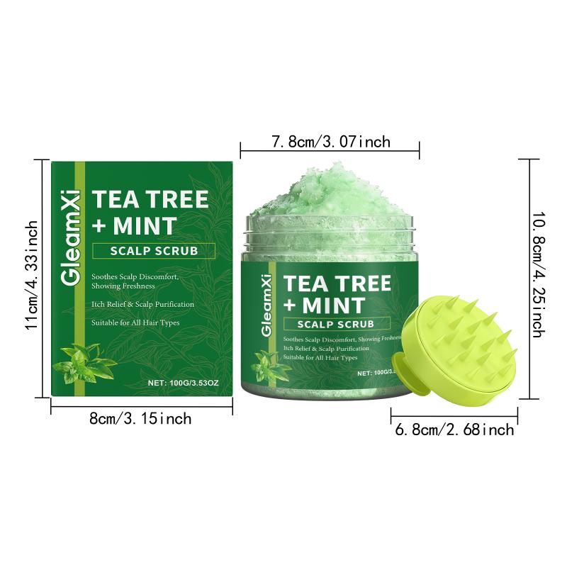 Tea Tree Scalp Scrub Deep Cleansing Exfoliating for Oily Hair Removes Dandruff Nourishing Smooth Shiny Hair Care at Home