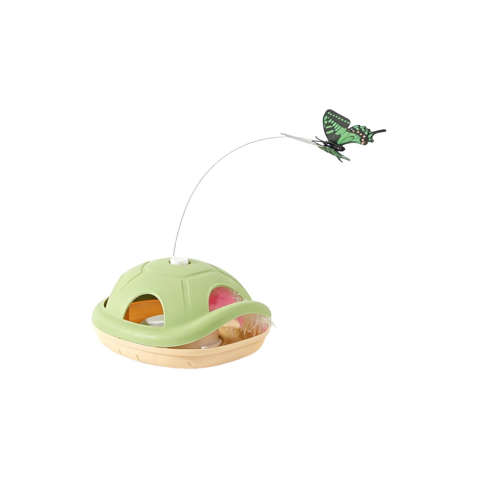 

Electric Automatic Rotating Butterfly Cats Toy - Turtle Shape Interactive Pet Toy For Cats Self-Entertainment & Hunting Stimulation One Size зелений