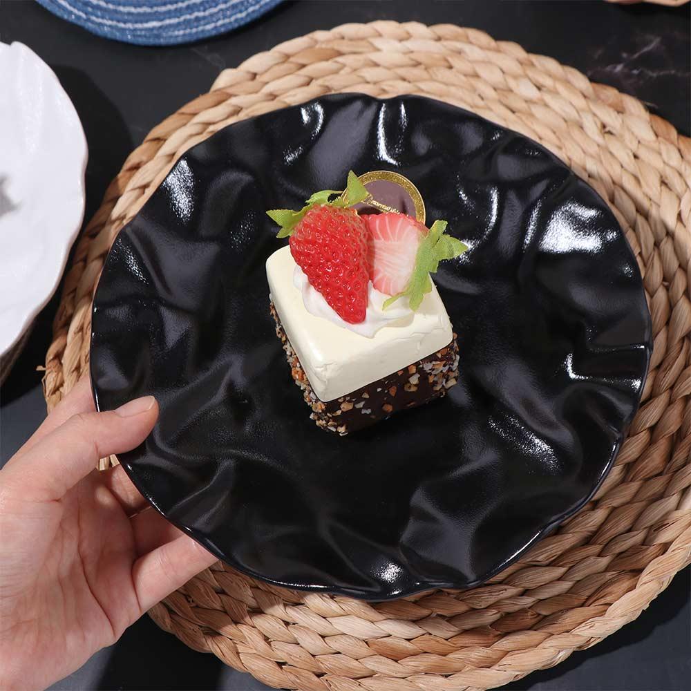 Reusable Western Cuisine Plate Ceramic Storage Dish Tableware Dessert Tray Cake