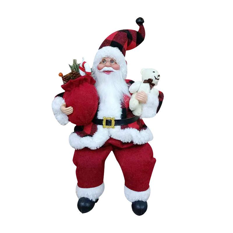 Santa Claus Seated Figurine Christmas Scene Doll Decorations Holiday Gift