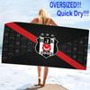 Beşiktaş Logo Print Beach Towel, Large Soft Quick Dry Towel for Beach Camping Swimming