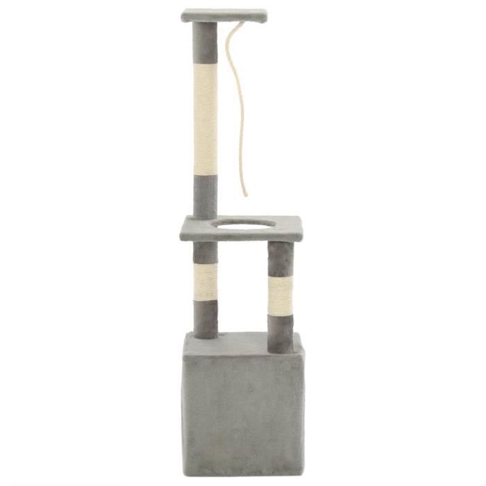 VidaXL Arbre à chat avec griffoirs en sisal 109 cm Gris