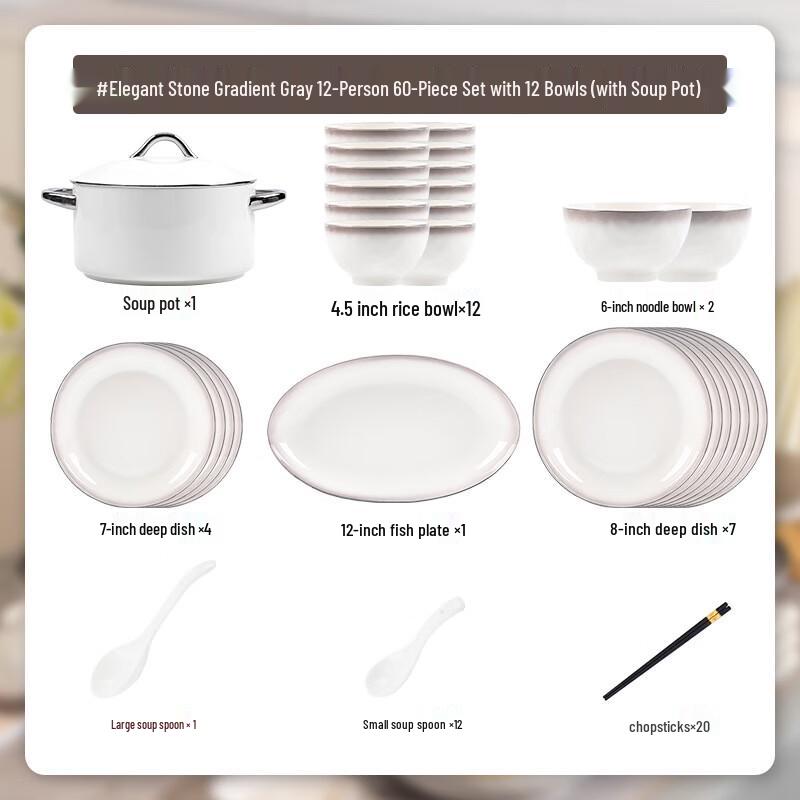 

Kangmo 60-Piece Colored Ceramic Dinnerware Set