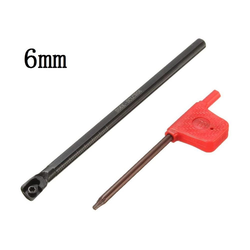 6/7/8/10mm SCLCR06 Shank Lathe Turning Tool Holder Boring Bar Tools Lathe Cutter Metal Turning Rod Holders 10pcs Inserts