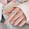 Foxanry Copper Color Stripe Wide Rings For Women Couples Minimalist Fashion Classic Personality Elegant Handmade Party Jewelry