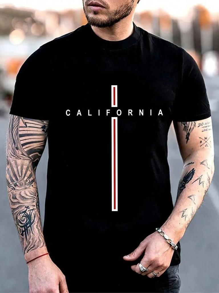 Fashion T-shirt for Men Y2K Tops Brand California Letter Printing T-shirt Summer Short Sleeve Tee Women Fashion Round Neck Tops