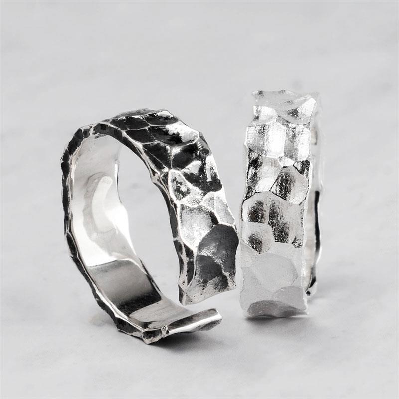Vintage Stone Texture Couple Rings  Grain Men Woman Adjustable Rings Luxury Designer Jewelry Gift Female Offers Gift