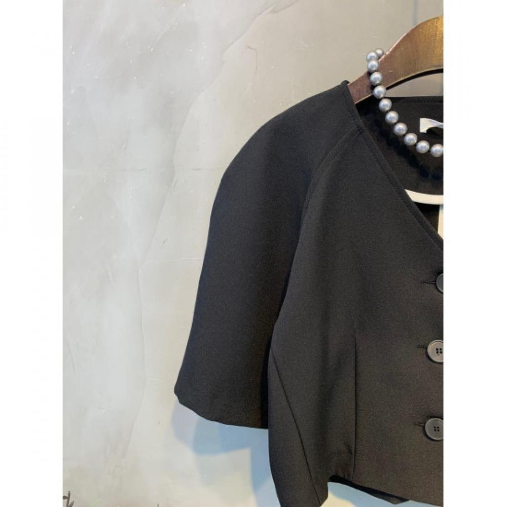 C S In The Room Women lInen Non Collar Raglan Crop Short Sleeve jaCket 3Color