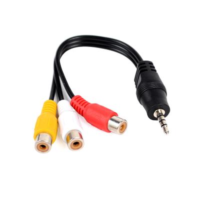 28Cm 3,5 Mm Klinke Av Stecker Auf 3Cinch Buchse Audio Video Kabel Stereo Adapter
