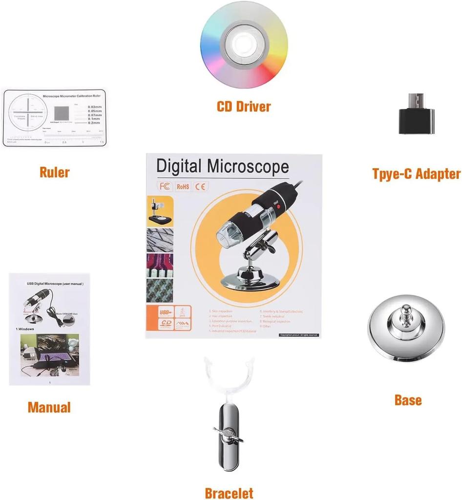 Handheld 3in1 Digital Microscope Camera 1000x Led Magnifier Portable Electronic Microscope For Soldering Cell Phone Repair