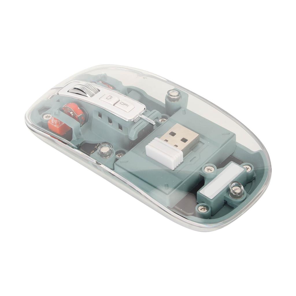 Wireless 2.4G Bluetooth Transparent Mouse 2400 DPI Rechargeable 400mAh RGB Colorful Wireless Mouse