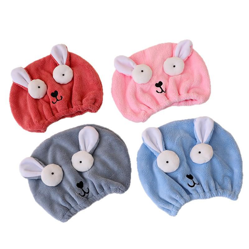 Customized Cute Cartoon Girl Hair Drying Cap - Coral Fleece Absorbent Towel Wrap