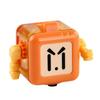 6-Side Stress Relief Cube Toy Multifunctional Anxiety Relief Cartoon Robot Sensory Cube with Spinning Arm Popping Button Joystick Toggle Switch