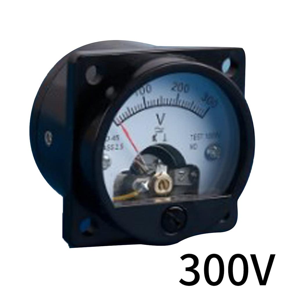 Pointer Type DC Analog Panel Voltmeter SO-45 Analog Voltage Panel Meter, DC 300V Round Black, 1pcs