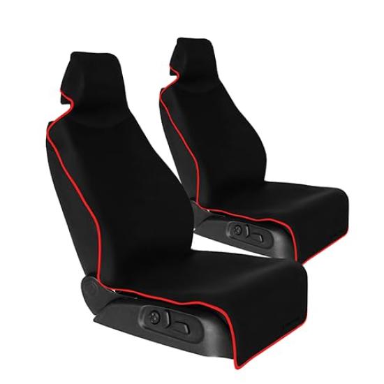 

2025 Newest Seat Car Front Seat Apron Front Seat Easy Waterproof [K-One s smile] Leather-Look Covers, Red, 2-Piece Set, Covers, Style,