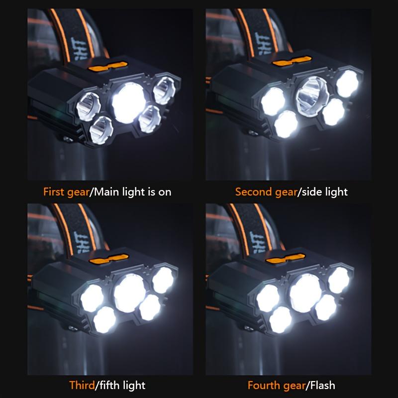 Multi-functional LED headlight, USB rechargeable headlight (with cable), adjustable mode, for outdoor camping and other family emergency lighting