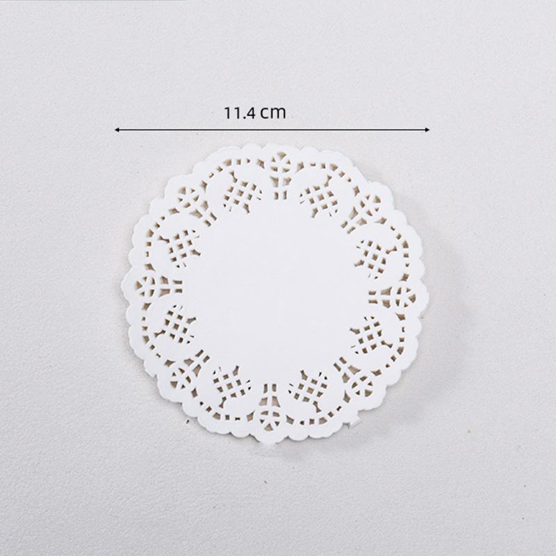 100PCS Flower Bottom Baking Paper Disposable Round Food Paper Oil-absorbing Paper Cake Pizza Snacks Paper Plates for Cooking