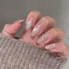 Aurora Nude Pink Rhinestone Cat Eye Nail Art - Winter Collection