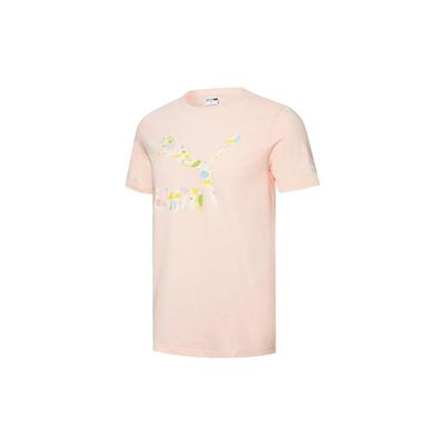 Puma Florida Summer Logo Letter Print Round Neck Short Sleeve T-Shirt Men Tops Light-Pink 533999-27