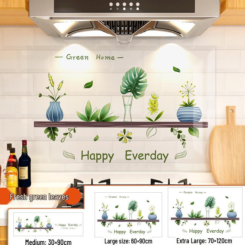 Fireproof, Waterproof, Self-Adhesive Kitchen Oil-Proof Wall Stickers for Stoves and Range Hoods.