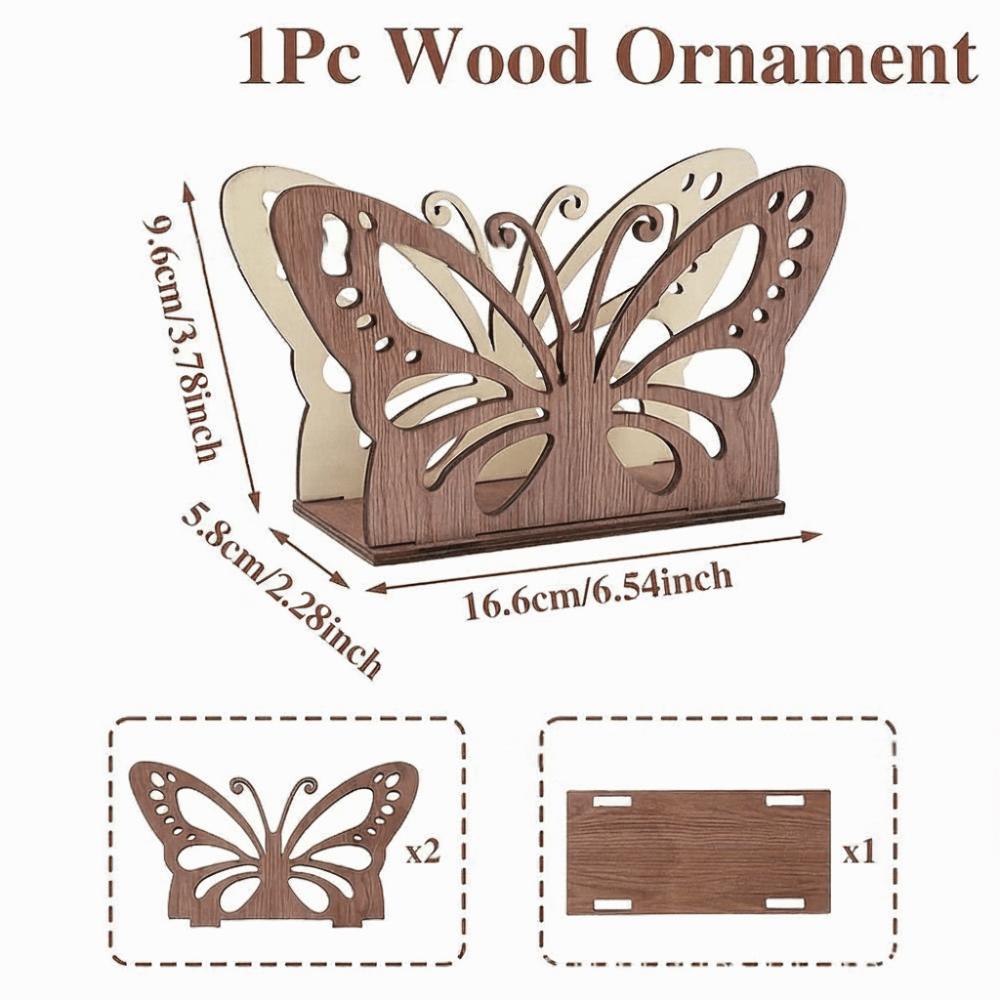 Wooden Paper Towel Holder Decorative Detachable Napkin Holder Space-Saving Practical Tissue Storage Rack Tabletop Display