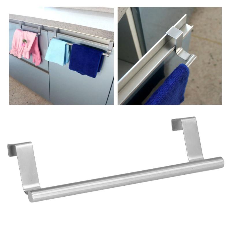 2Pcs Stainless Steel Hanging Towel Rack No Punch Bathroom Hanger For Home Hotel Apartment23CM