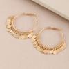 Party Gift Dangle Geometric Tassel Hoop Earrings Ear Studs Hanging Earring Golden Sequins