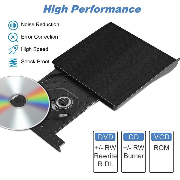 Portable USB External Optical Drive & Disc Burner
