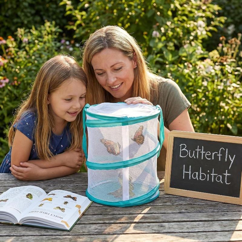Butterfly Cage - Collapsible Bug Catcher Tent with Zip Lightweight Insect Habitat for Garden Outdoor Exploration and Nature Discovery