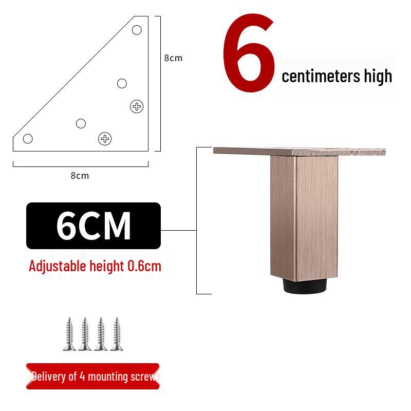 Adjustable Aluminum Alloy Furniture Legs for Cabinets, Sofas, Coffee Tables, TVs, and Beds