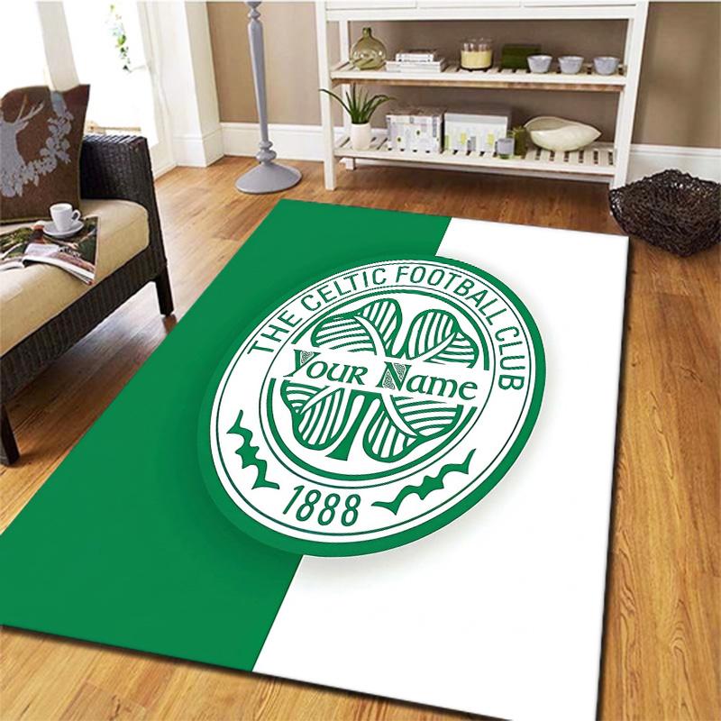 Tappeto Personalizzato con Stemma Celtic Fc per Soggiorno Camera da Letto Casa Decorazione Divano Tappetino Antiscivolo per Giochi Bambini