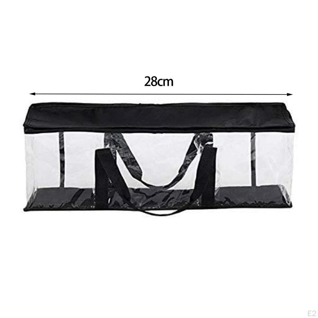 DVD Storage Bag with Handles Transparent Organizer Display Portable for Media Toy Shelf
