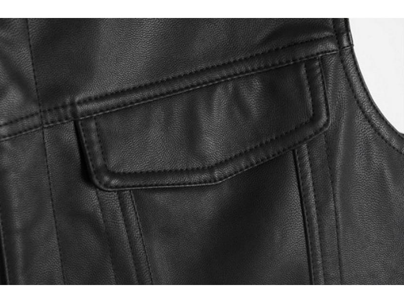 Enastående Motorcykel Casual Läderväst med Dragkedja & Knapp