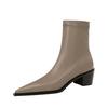 Fashion Fashion Women Ankle Boots Chelsea Boots Brown Shoes Autumn Winter Ladies Pointed Toe Side Zipper Sexy Chunky High Heels Booties