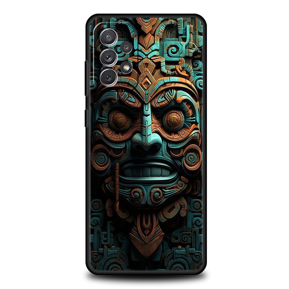 Vintage Totem Painting Phone Case for Samsung Galaxy A55 A35 A17 A07 A15 A13 A25 A51 A71 A72 A73 A32 A52 A52S A41 Soft TPU Shell