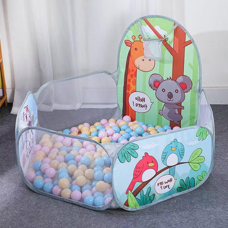 Children s Indoor/Outdoor Ball Pit Tent with Basketball Hoop