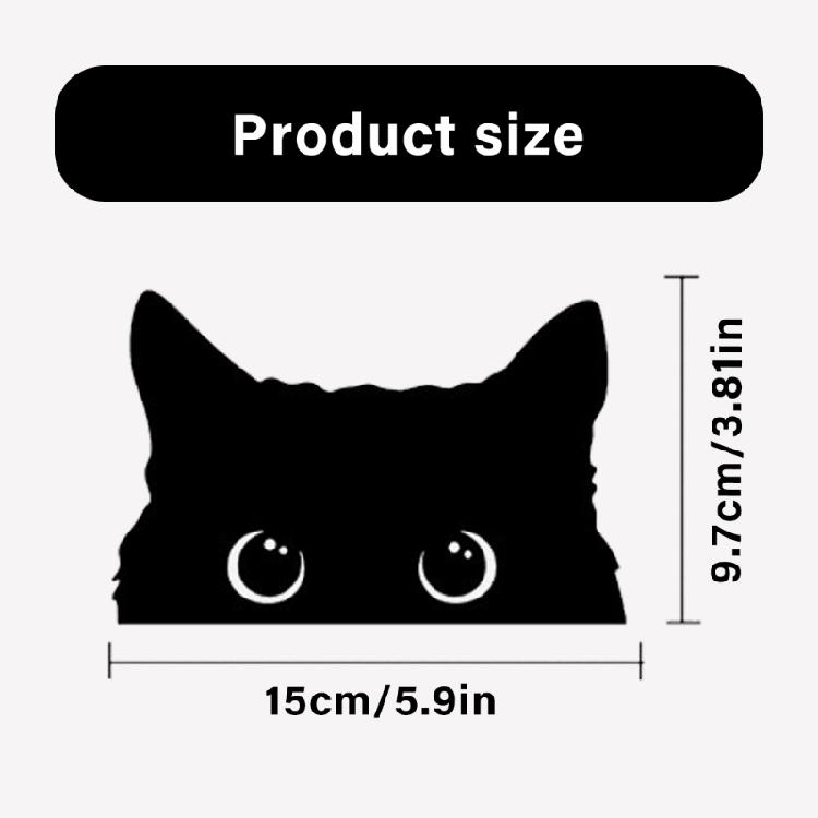 Car Decal Bumper Sticker Car Exterior Decoration Waterproof Peeking Cats Sticker for Car Truck Black 5.9x3.8inch