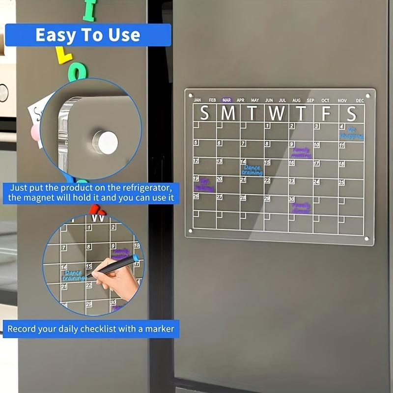 Acrylic Calendar Board, Refrigerator Magnetic Suction Calendar, Home Message Board Schedule