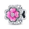 Cute Pink Rose Cherry Blossom Crown Charm Pendant Bead DIY Bracelet Jewelry Accessory