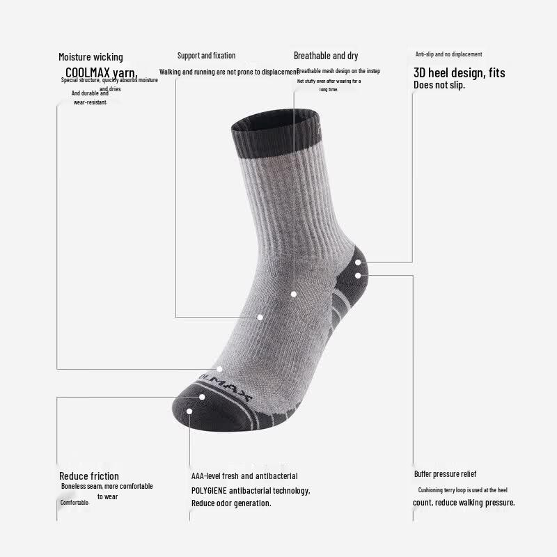 PELLIOT Unisex Mid-Calf Sports Socks
