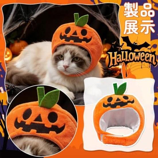 BEAUTY PLAYER Halloween Pet Costume Pumpkin Hat Transformation Photo Prop Party Cats Puppies