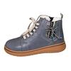 Casual Booots Women'S Fashionable Casual Versatile Round Toe Flat Low Top Lace Up Ankle Boots Leopard Boots For Women Low Heel