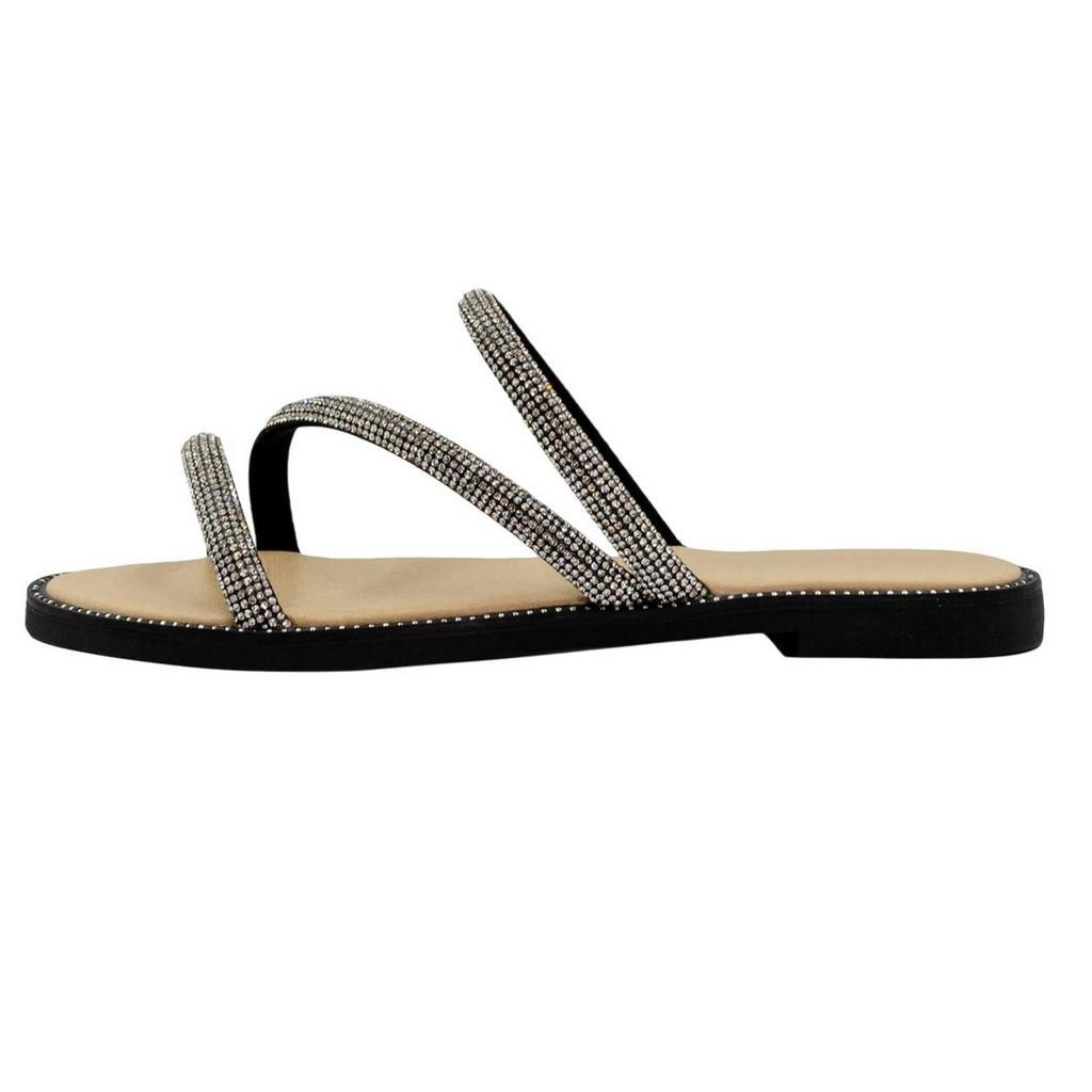 Where's That From Womens/Ladies Sparkling Strappy Flat Sandals