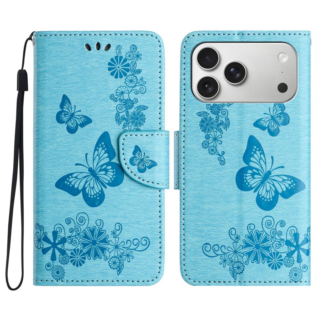 For iPhone 17 Pro Case Butterflies Flower Leather Wallet Flip Phone Cover
