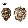 Retro Bronze Home Wall Ornament Lion Sculpture, Resin Decorative Art, 3D Animal Head Sculpture for Living Room Figurine, Hollow Hanging Pendant Indoor