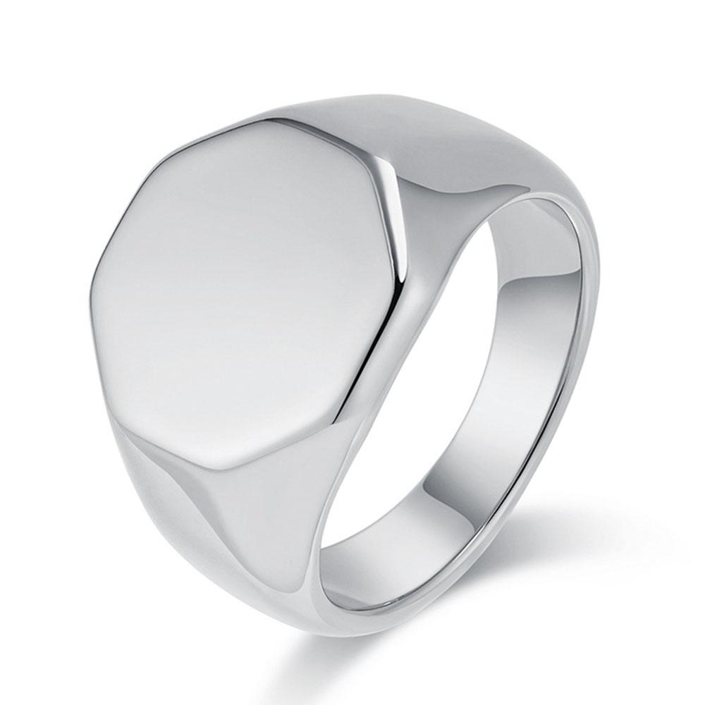 

Geometric Six-sided Design Cold Style Mirror-finished Titanium Steel Ring Men s Niche Personality High-end Fashion Hand Jewe 7 серебряный