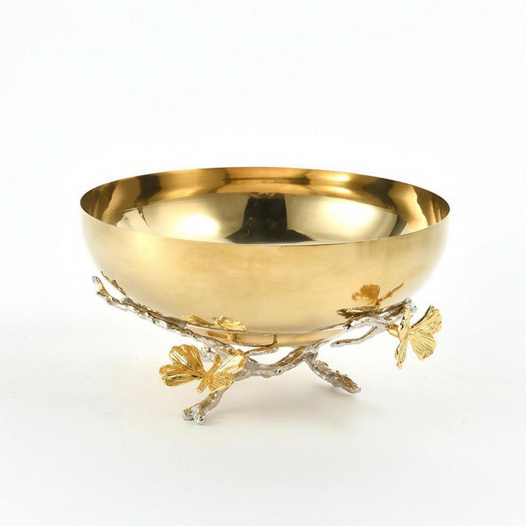 Composite Material Tray Alloy Metal Tray with Butterfly Feet Jewelry Storage Bowl Elegant Centerpiece for Home Decor