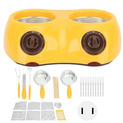 Chocolate Melting Pot Electric Chocolate Fondue Melting Machine with Double Pot Kitchen Tool US
